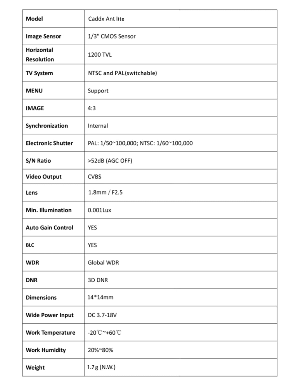 CADDX Ant Lite