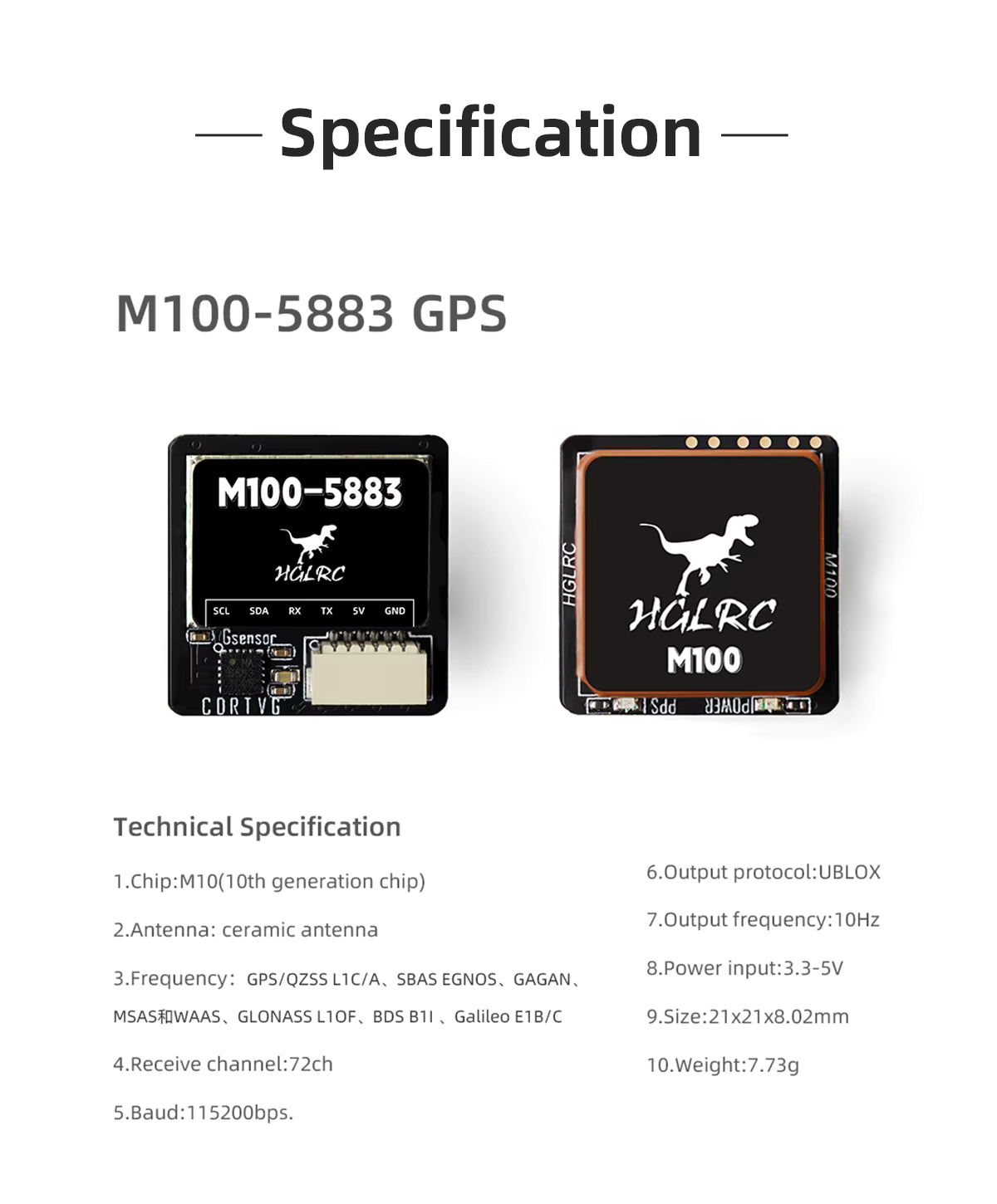 HGLRC M100-5883 M10 GPS with Compass