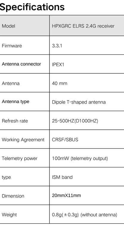 HPXGRC 2.4G ELRS Receiver