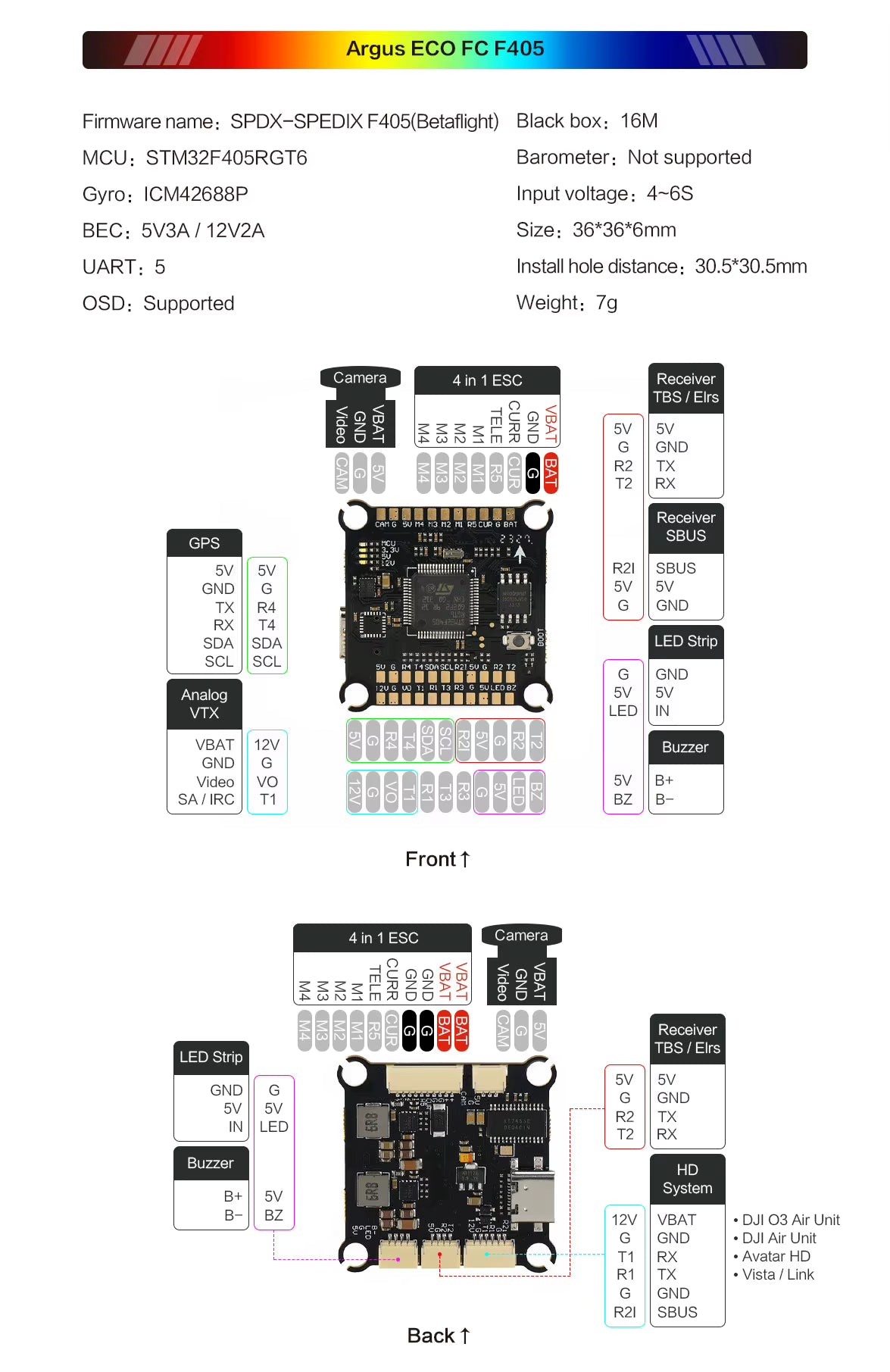 Axisflying Argus ECO F405 60A Stack